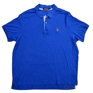 US Polo Assn Mens Royal Blue Short Sleeve Luxury Feel Polo Shirt XL